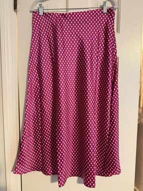 Talbots Fuchsia Polka Dot Circle Skirt